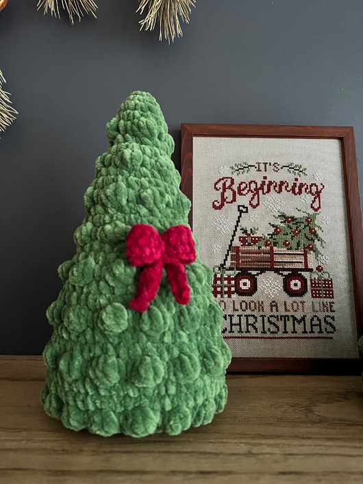 dekoracje świąteczne Choinka dekoracyjna z kokardą