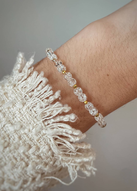 bransoletki z kamieni naturalnych Bransoletka na gumce z Kryształów Górskich