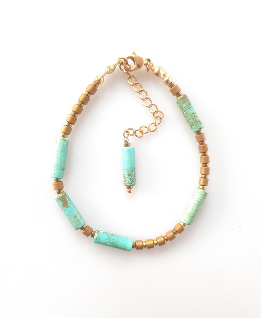 bransoletki z kamieni naturalnych Bransoletka z turkusowym jaspisem