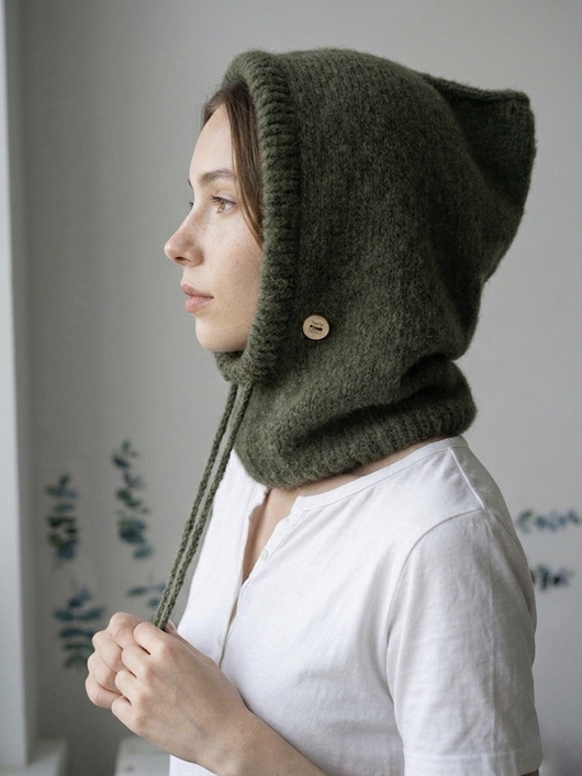 czapki damskie Delikatna balaclava kominiarka kaptur czapka alpaka jedwab ręczna robota kolory