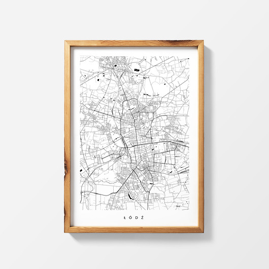 Łódź - plakat z mapą Łodzi na prezent PLAKATY GEOMETRYCZNE