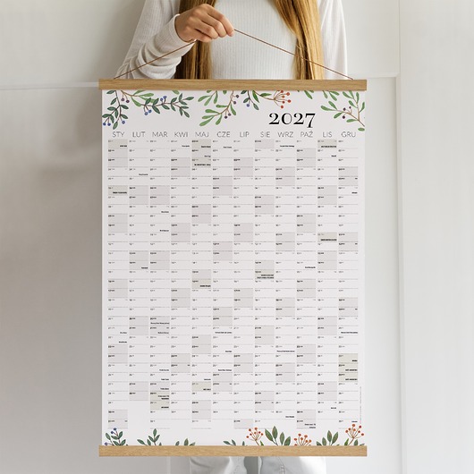 kalendarze i plannery Planer ścienny 2027 - Polskie Święta, Niedziele Handlowe 42x60 cm (A2)