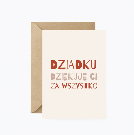 kartki okolicznościowe - wydruki Autorska kartka "Dziękuję Dziadku"