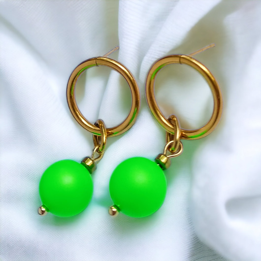 kolczyki swarovski Swarovski neon pearls : neon green