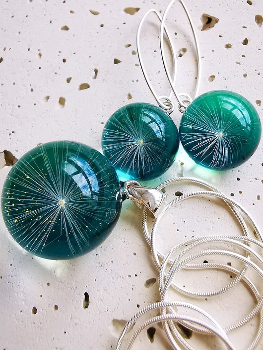 zestaw-dmuchawce w żywicy 1 Grol Jewellery