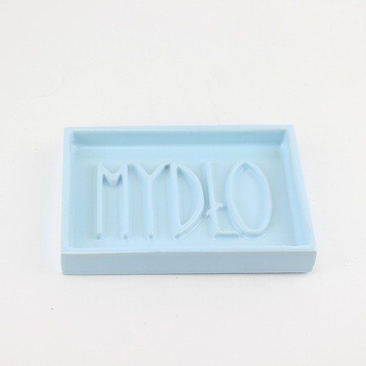 mydelniczki Mydelniczka ceramiczna z napisem MYDŁO granatowa