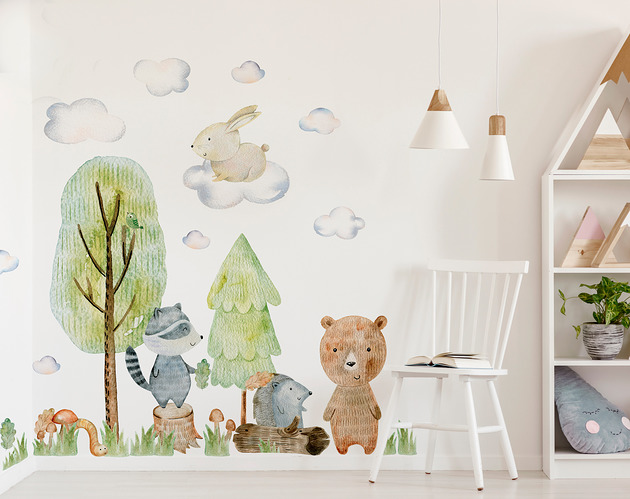 Naklejki na ścianę dla dzieci - WOODLAND Eudajmonia