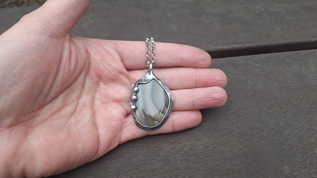 wisiory Krzemień pasiasty - wisiorek