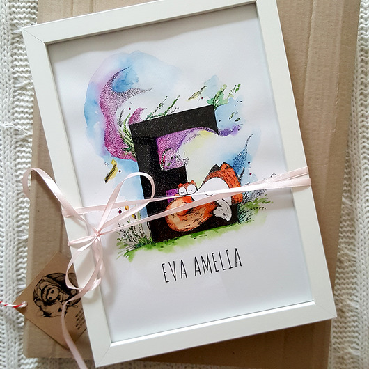 Metryczka Liski Literka "E" Pookys world