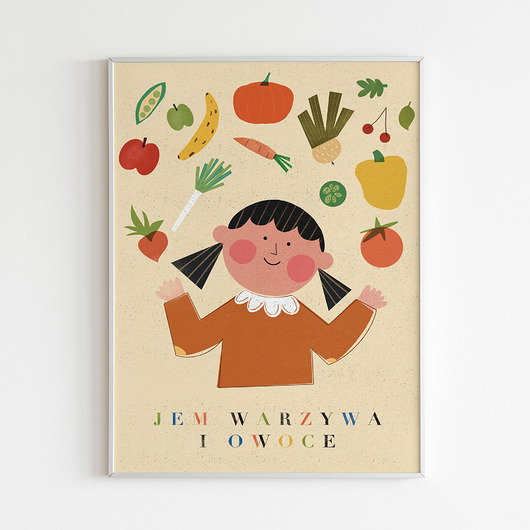 plakaty Plakat Jem warzywa i owoce_ONA