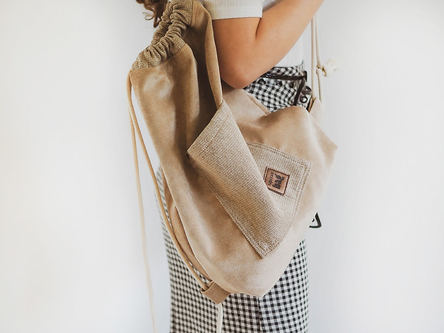 plecaki Beżowy worek/plecak, less west, Pawlacz 004