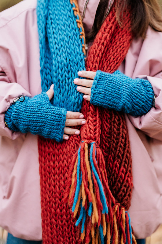 rękawiczki damskie Wełniane mitenki z wełny peruwiańskiej WOOLY