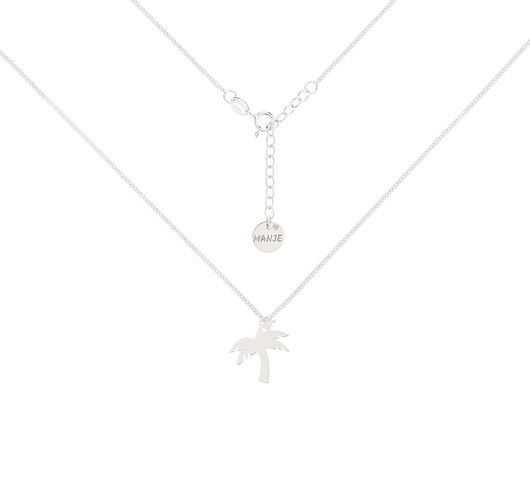 chokery Srebrny choker pancerka z palmą