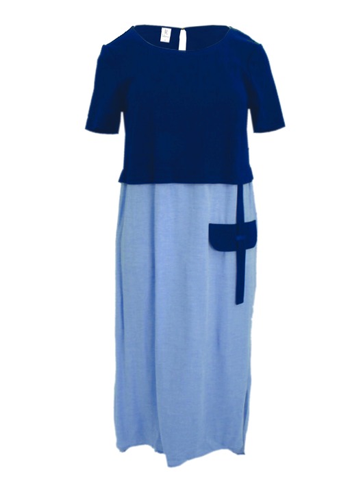 sukienki midi damskie Sukienka łączona dzianina i zwiewna tkanina