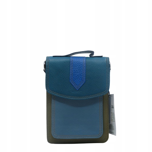 torby na ramię Torebka na telefon skórzana damska listonoszka z rączka i szlufką OLIVKA