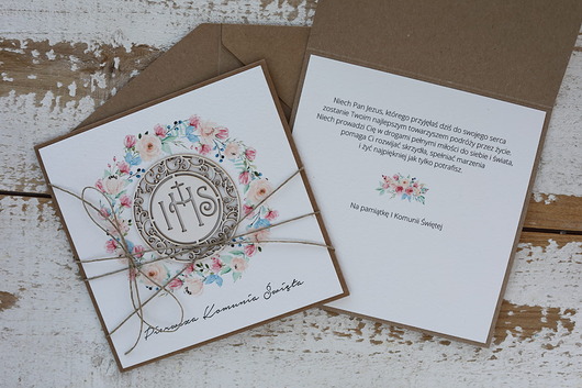 kartki na komunię Wyjątkowa kartka na komunię, pamiątka komunii - prezent