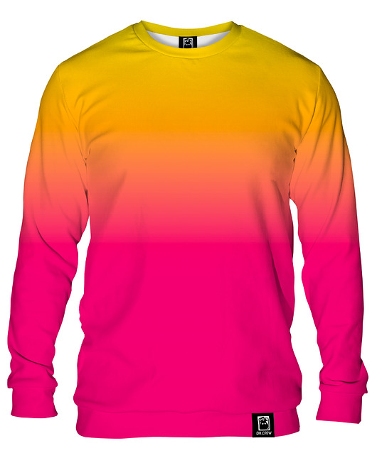 bluza bez kaptura damska Bluza Bez Kaptura Damska DR.CROW Ombre Yellow Pink