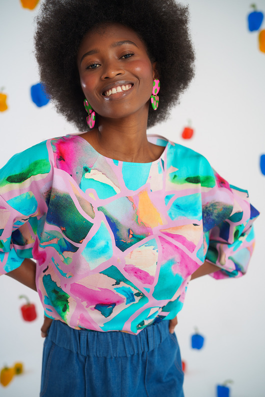 bluzki z długim rękawem damskie Bluzka Watercolor Dream