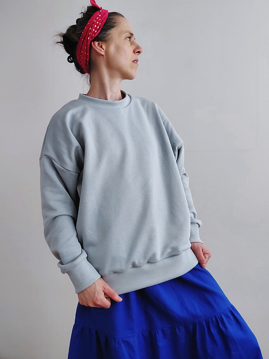 bluza bez kaptura damska Bluza "mood sea" oversize