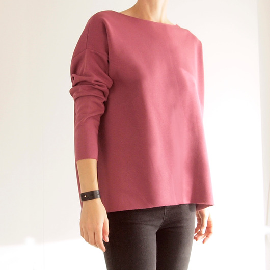 bluza bez kaptura damska Wrzosowa bluza cięta