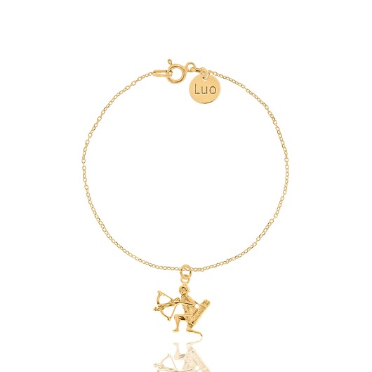 bransoletki srebrne Bransoletka srebrna pozłacana ze znakiem zodiaku Strzelec