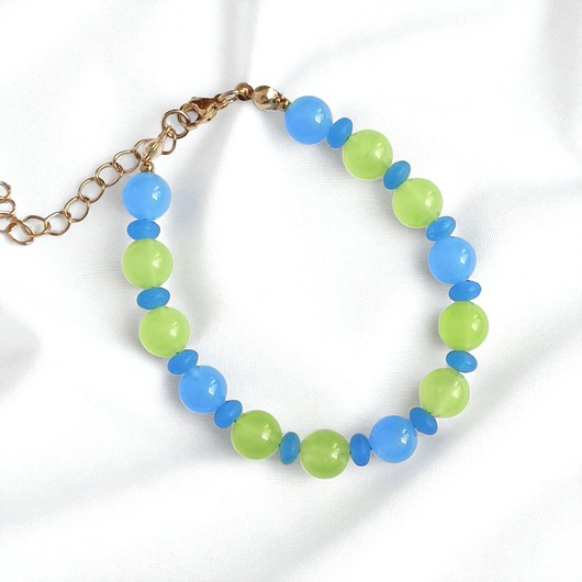 bransoletki z kamieni naturalnych Bransoletka : summer collection : lime in the sky