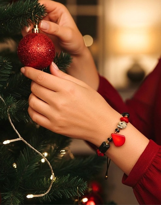 bransoletki na sznurku Bransoletka Czerwono- Czarna Amulet Dobrostanu PROSPERITY WISH CHARM