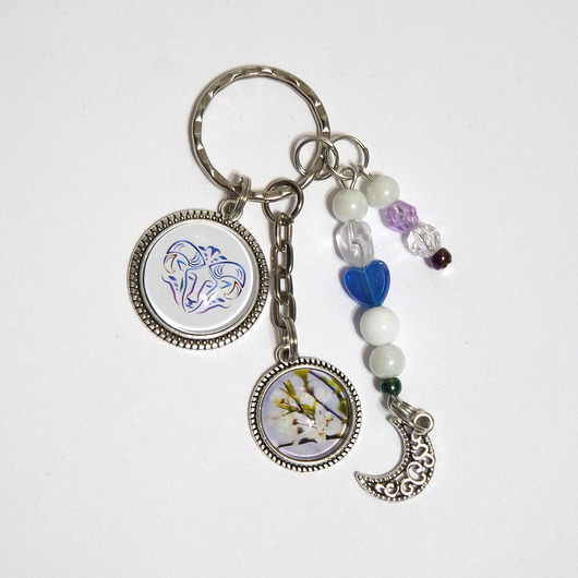 breloki Breloczek - Baran, zodiak, kwiaty, księżyc
