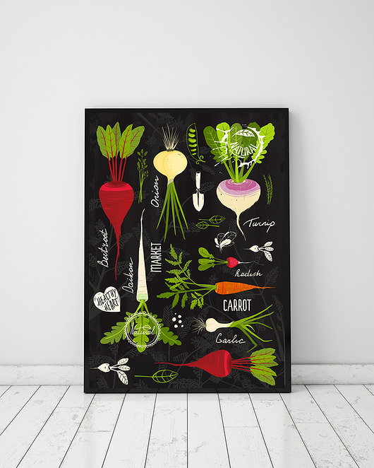 plakat. kochamy warzywa (format A3) Love Life and Forest