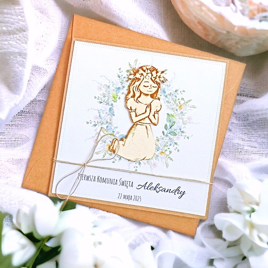 kartki na komunię Kartka, PERSONALIZACJA : I Komunia Święta : dziewczynka 2