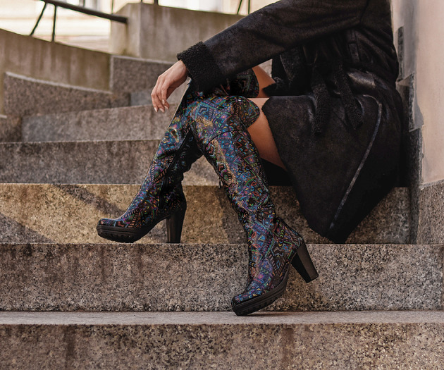 kozaki damskie SKÓRZANE KOZAKI ZAPATO 185 INDIAN