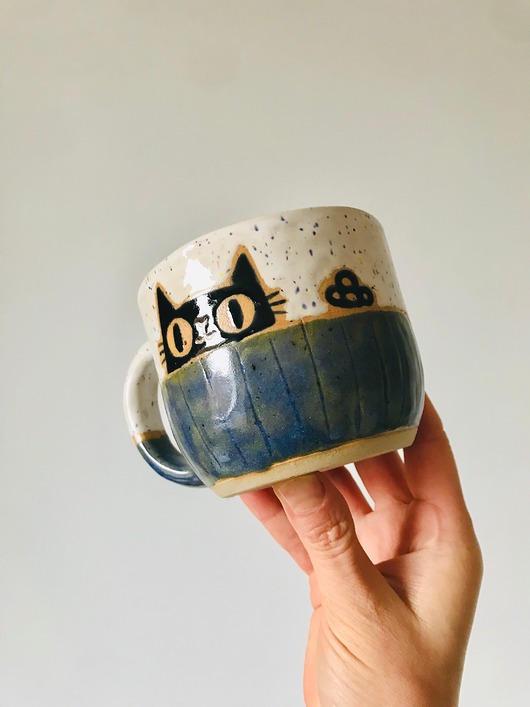 kubki Kubek z uchem Kot