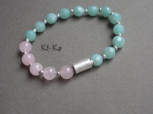 Zamówienie :-). Mint & rose 2- bransoletki  KiKa pracownia