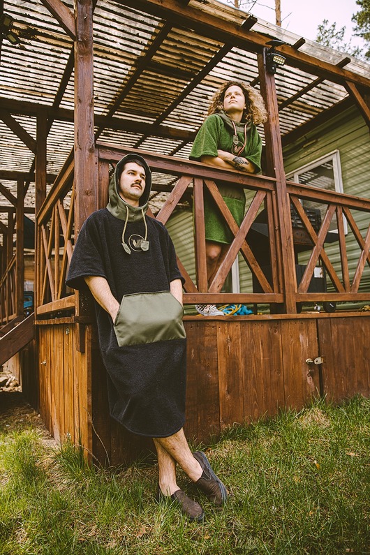 bluzy męskie Surf poncho  JUNGLE KARBON man, ręcznik kąpielowy