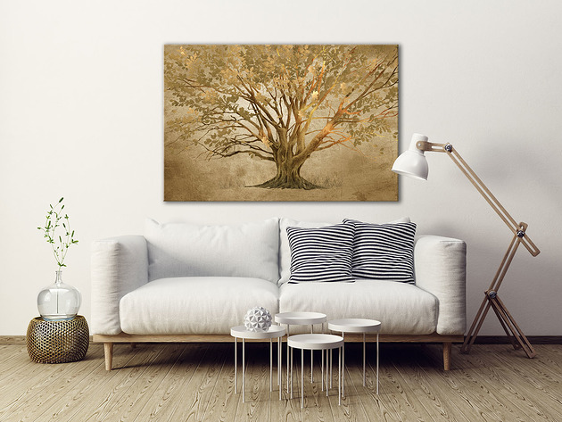 obrazy Obraz na płótnie do salonu drzewem 120x80cm
