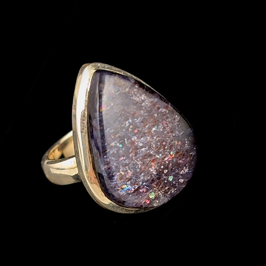 pierścionki srebrne Pierścionek iolite & sunstone