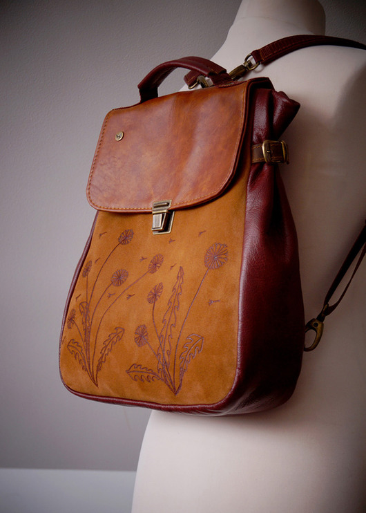 plecaki LILITH Plecak/Torba Rude Skóry DMUCHAWCE