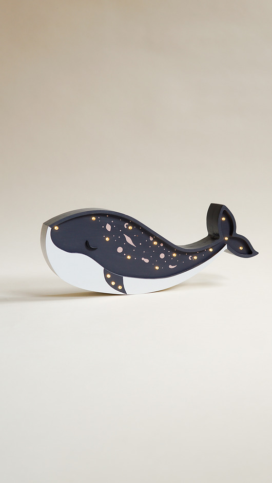 lampy do pokoju dziecka Drewniana Lampka Wieloryb - Navy Blue