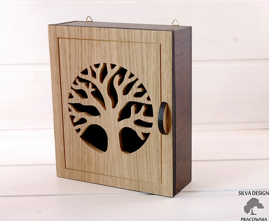 Szafka na klucze NATURAL TREE - skrzynka wenge Silva Drewniane Dekoracje