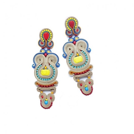 Spektakularne kolczyki soutache Mró Soutache