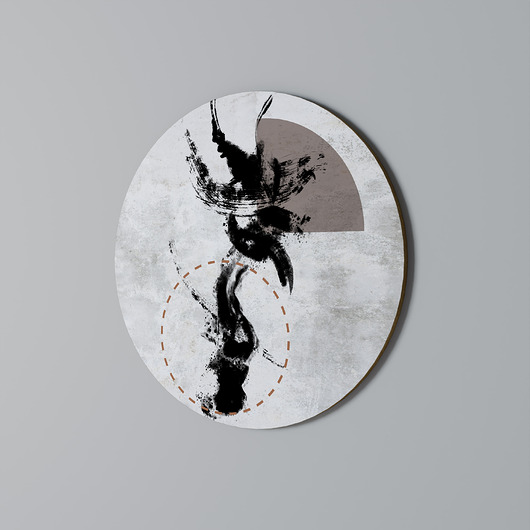 obrazy STAINS OF INTROSPECTION Obraz okrągły 69cm - dekor dębu