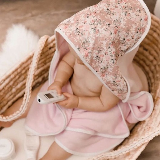 przewijaki i ręczniki dla dzieci Okrycie kąpielowe Dusty Rose i różowe frotte PZ
