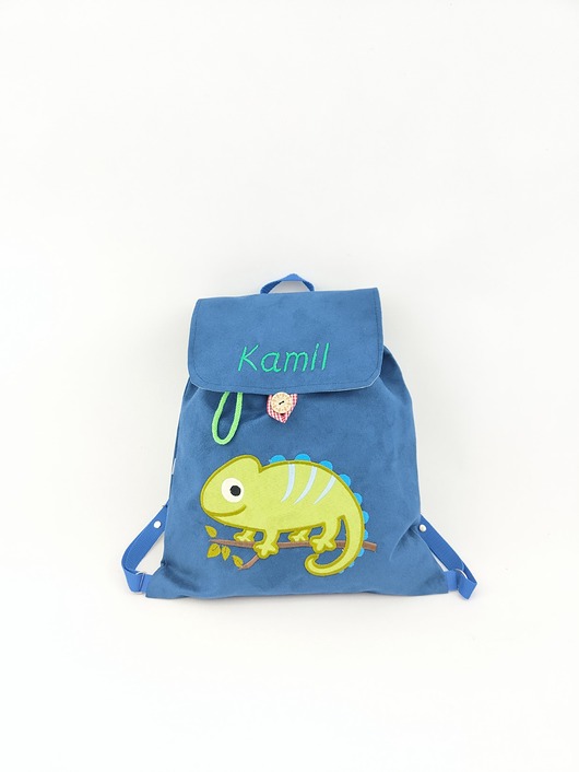 torebki, worki i plecaki dziecięce Plecak z kameleonem, personalizowany prezent, plecak z imieniem