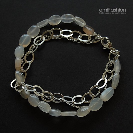 Tęczowy kamień księżycowy w srebrze MAREMI Jewelry