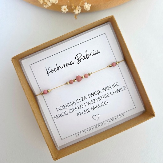 bransoletki z kamieni naturalnych Bransoletka z dedykacją na DZIEŃ BABCI
