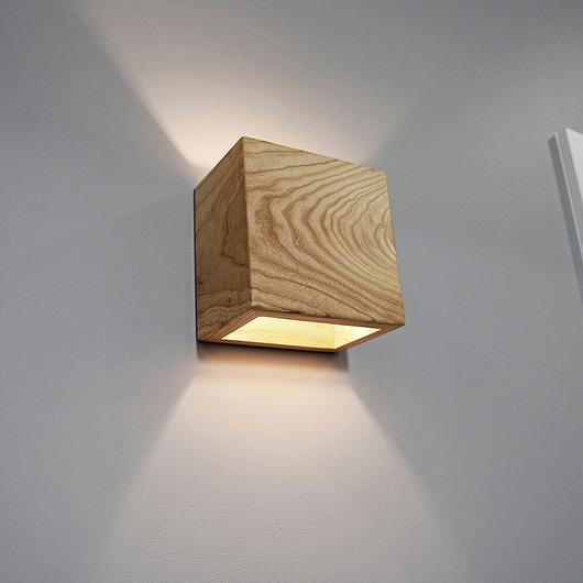 kinkiety Lampa drewniana Kinkiet Jesion 15cmx15cm DREWNO