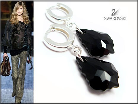 Kolczyki kryształ SWAROVSKI >Black Diamond< Marta Latawiec