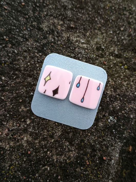 kolczyki ceramiczne Kolczyki ceramiczne różowe