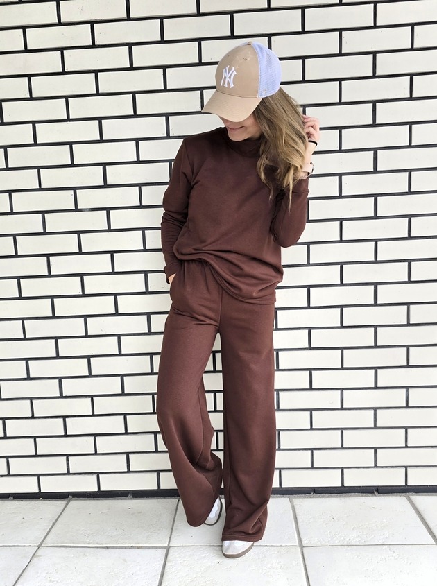 komplety damskie Komplet dresowy czekoladowy