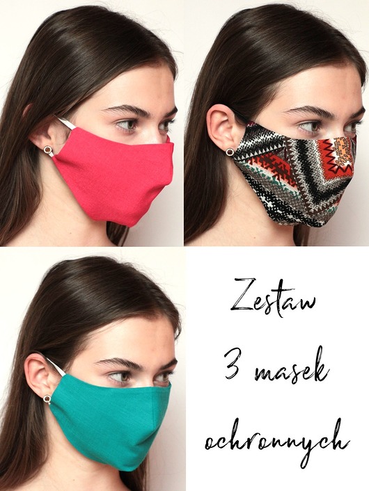 3szt. masek ochronnych-red-aztek-green Usunieta